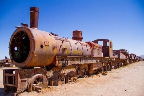 Cimetière de train en Bolivie