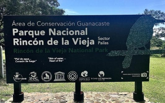 Panneau parc national Rincon de la Vieja