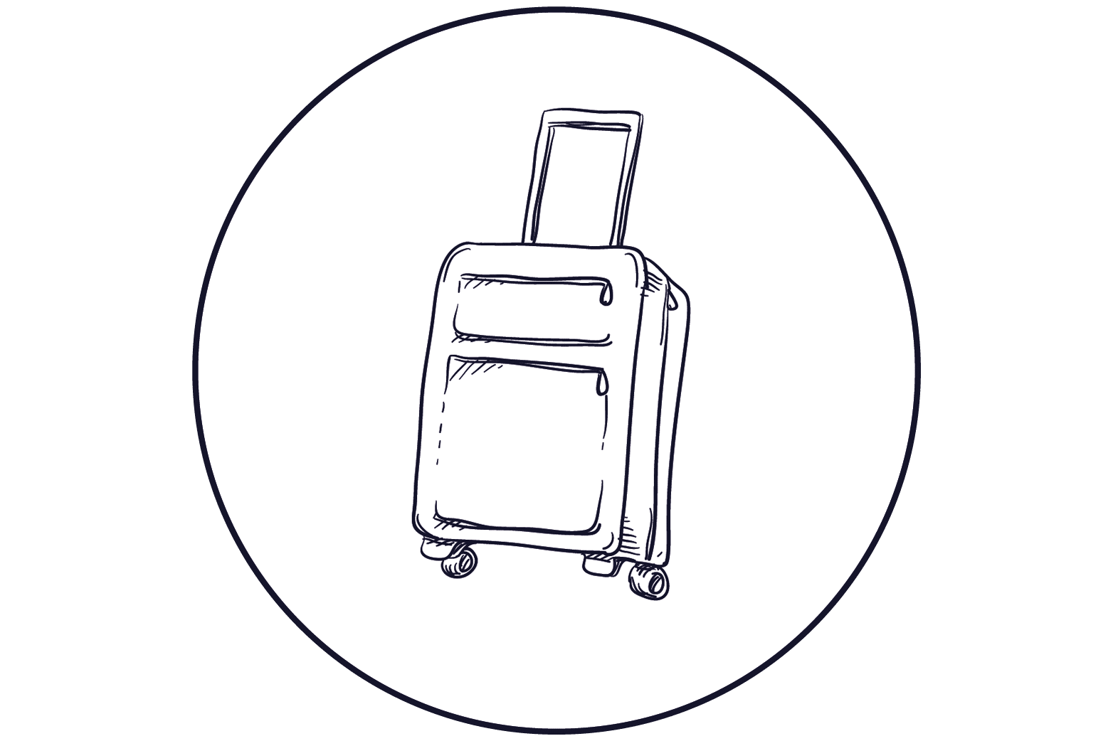 illustration valise à roulettes