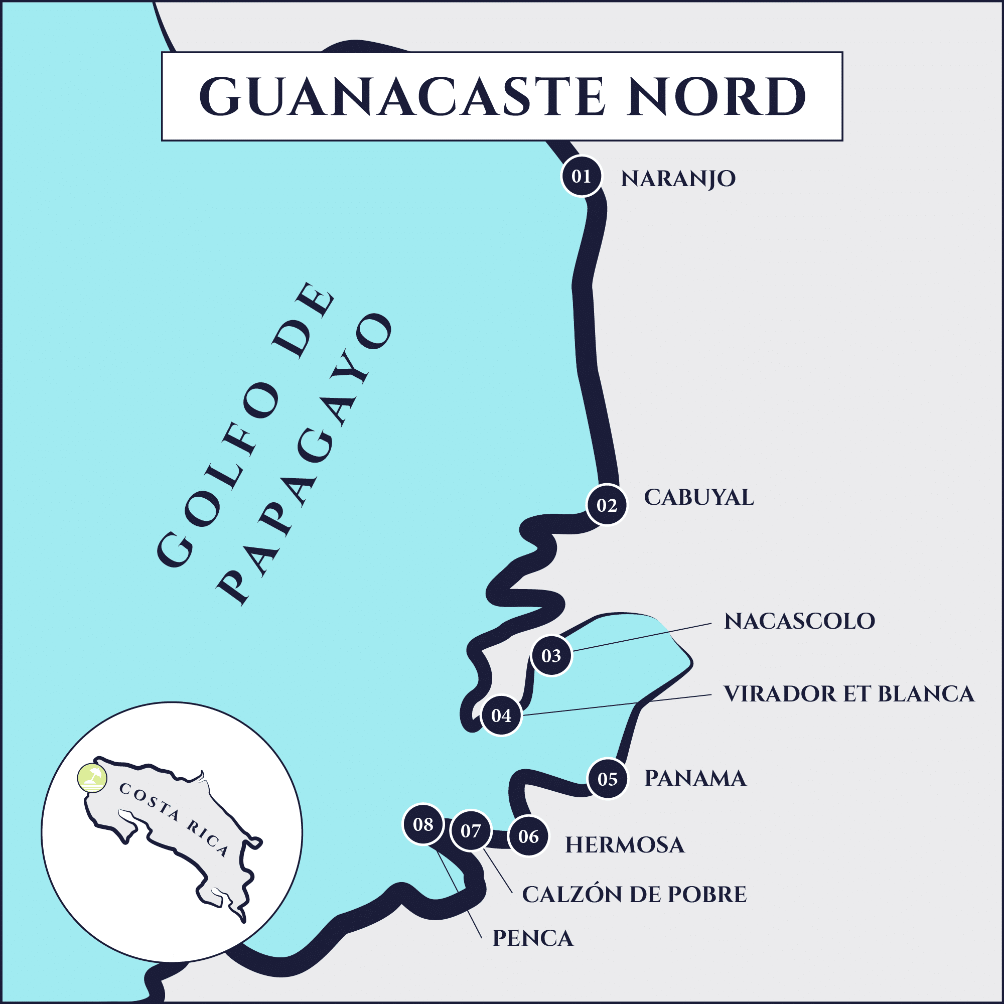carte Guanacaste nord