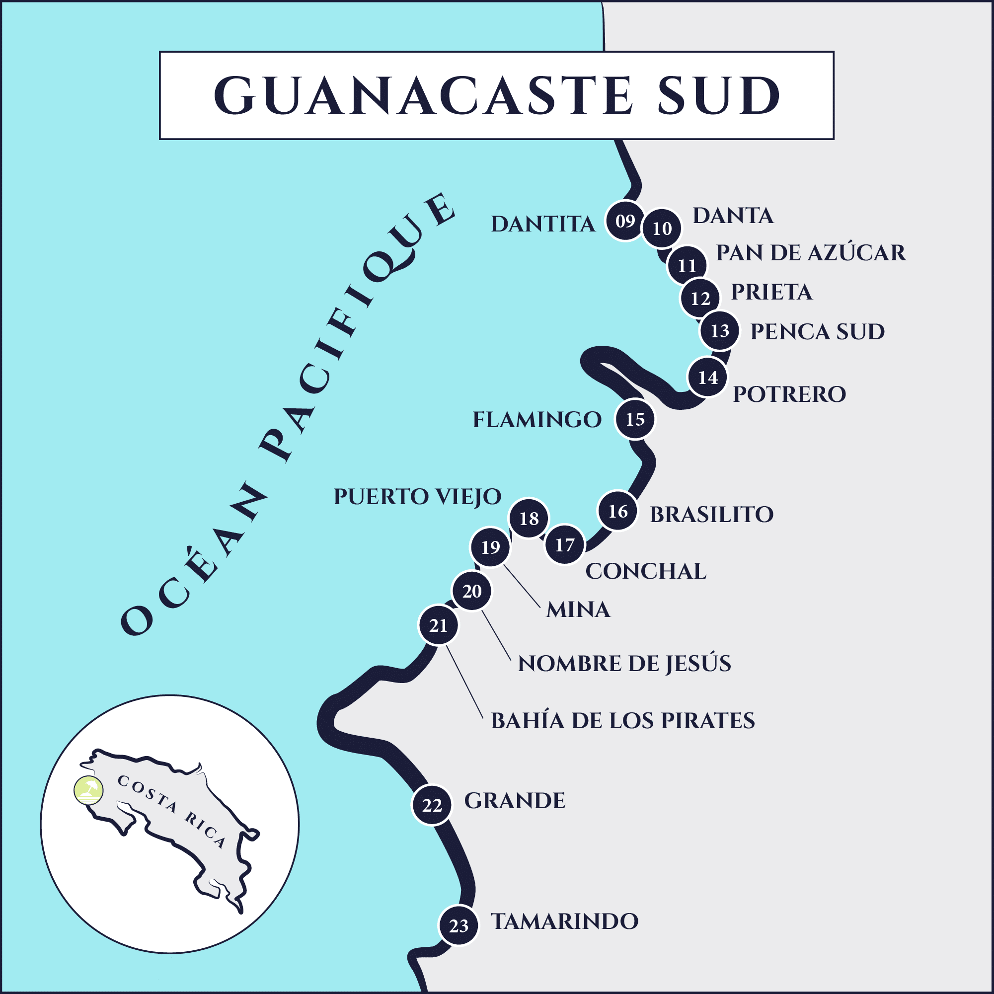 carte Guanacaste sud 